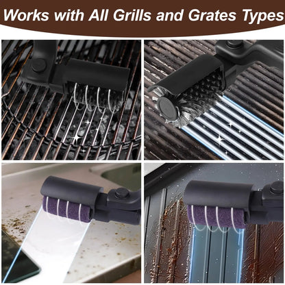 Drayvorx Rechargeable Electric Grill Cleaner Brush - 400 RPM Motor with Type-C Charging and Stainless Steel Bristles