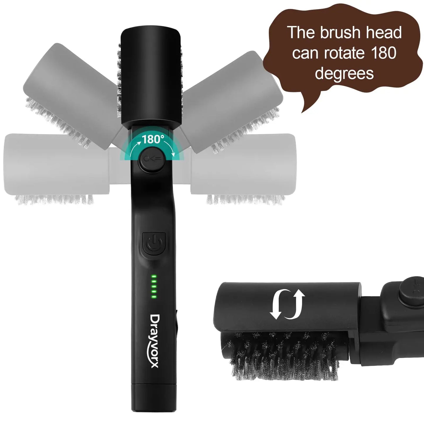 Drayvorx Rechargeable Electric Grill Cleaner Brush - 400 RPM Motor with Type-C Charging and Stainless Steel Bristles